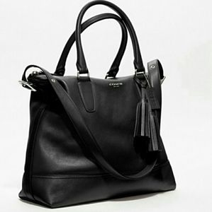 Coach Black Leather Tote Bag